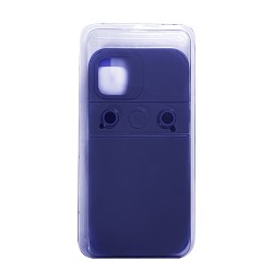 Silicone Case with Separate Camera Glass Set for Apple iPhone 15 Blue